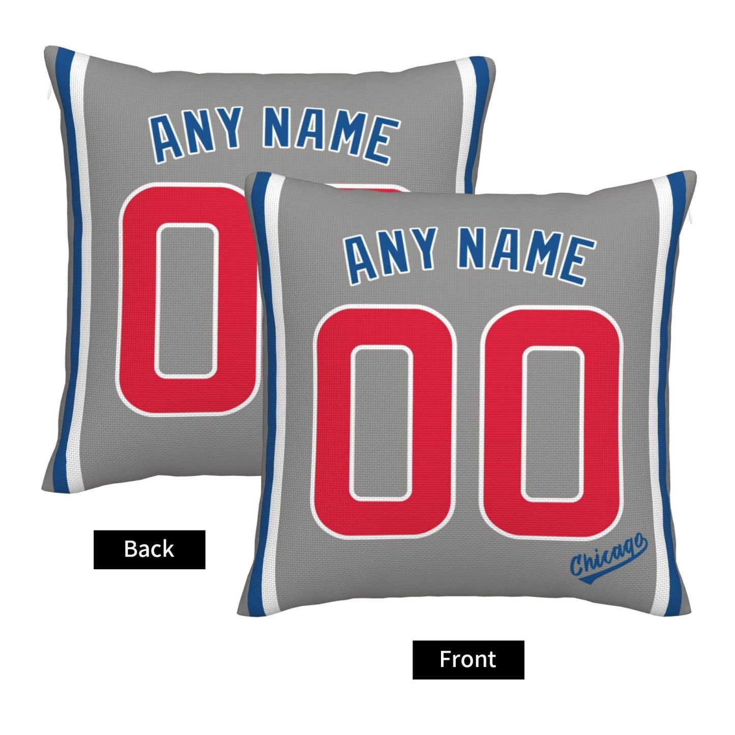 Custom Chicago Cubs Pillow Decorative Throw Pillow Case - Print Personalized Football Team Fans Name & Number Birthday Gift Football Pillows