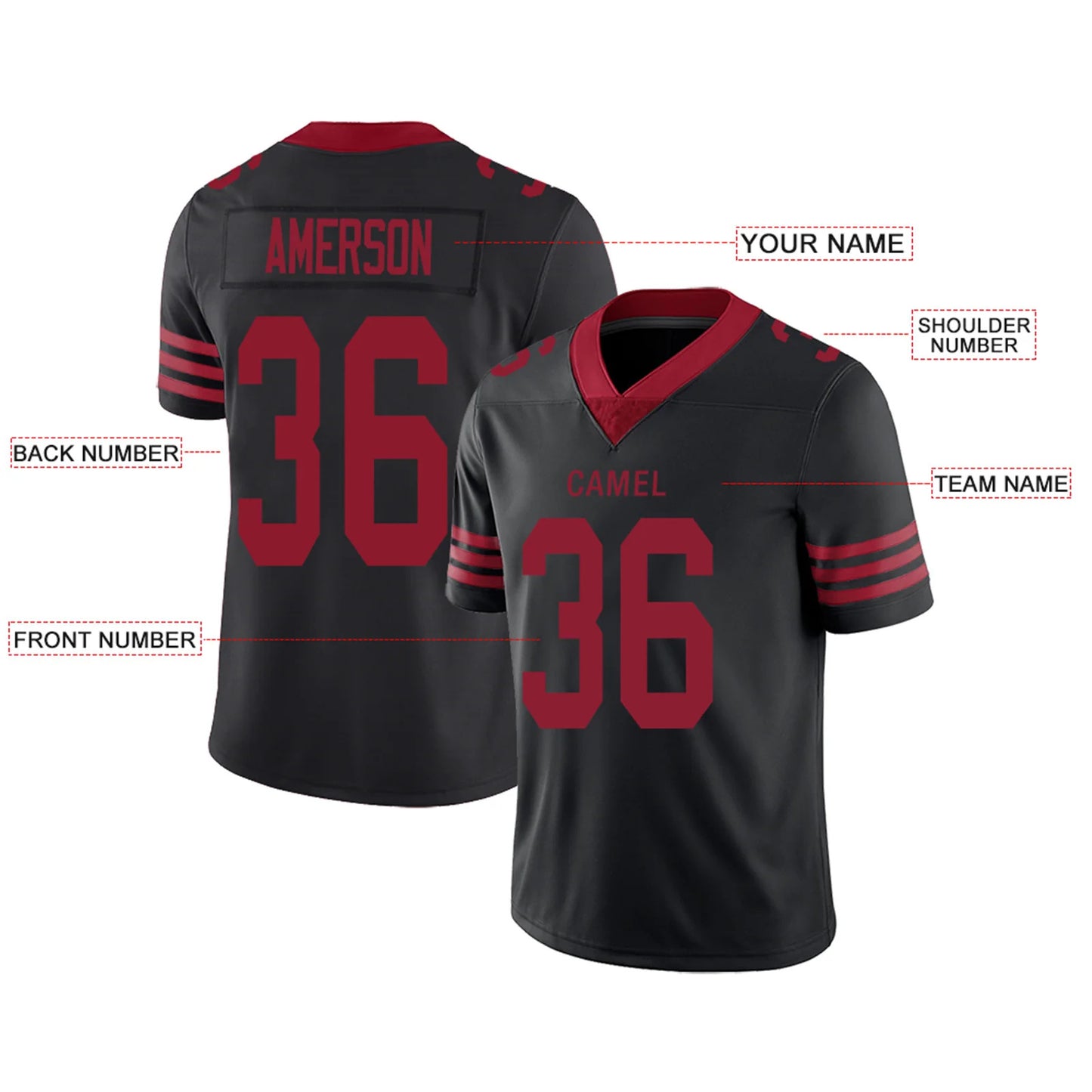 Custom SF.49ers Balck Personalized Design Your Own Name and Number for Men Women Youth Footbal Jerseys