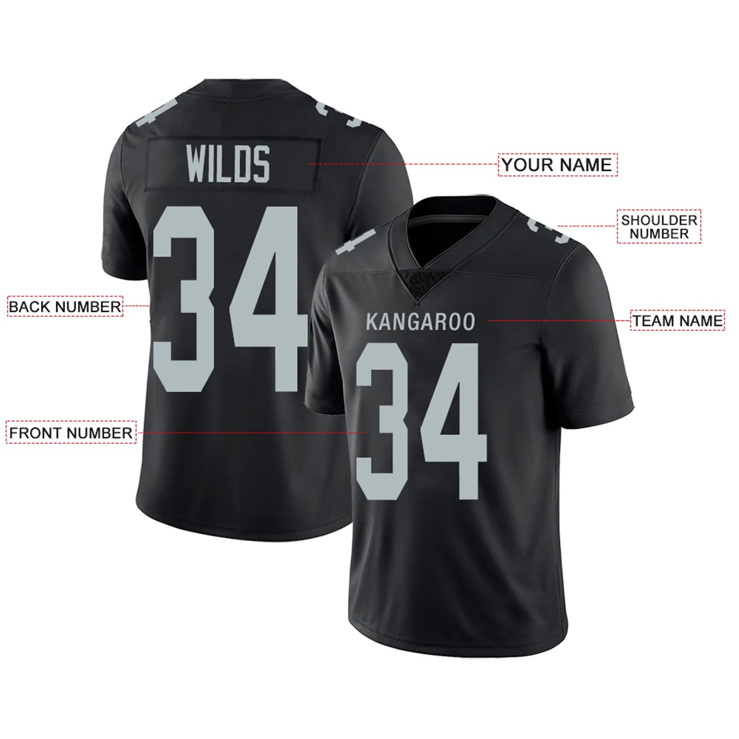Custom LV.Raiders Black Personalized Design Your Own Name and Number for Men Women Youth Footbal Jerseys