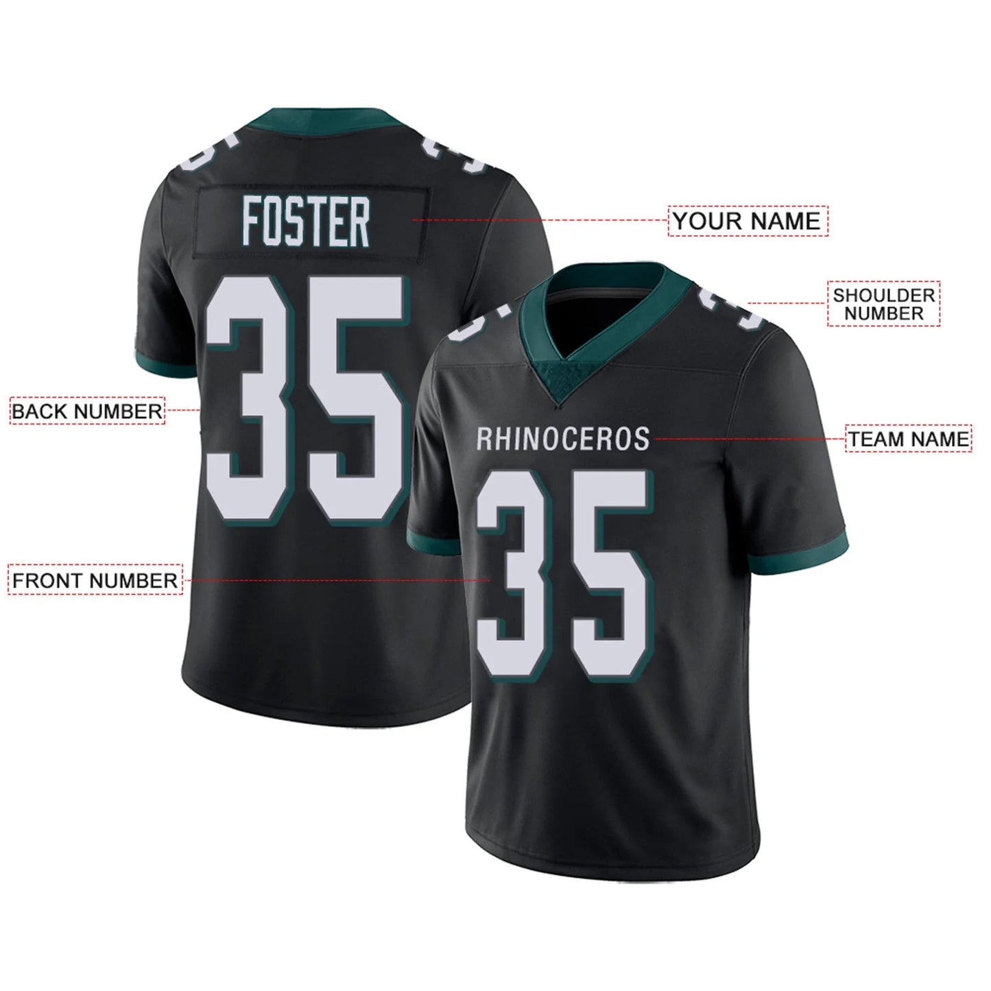 Custom P.Eagles Black Personalized Design Your Own Name and Number for Men Women Youth Footbal Jerseys
