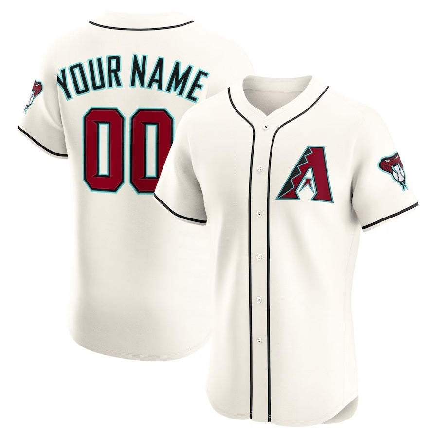 Custom A.Diamondbacks Home Elite Jersey - Cream Stitched Basebal Jersey
