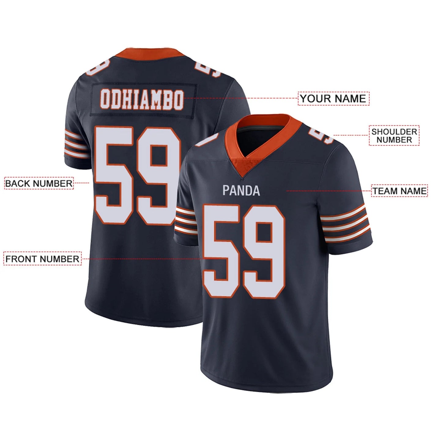 Custom C.Bears Navy Personalized Design Your Own Name and Number for Men Women Youth Footbal Jerseys