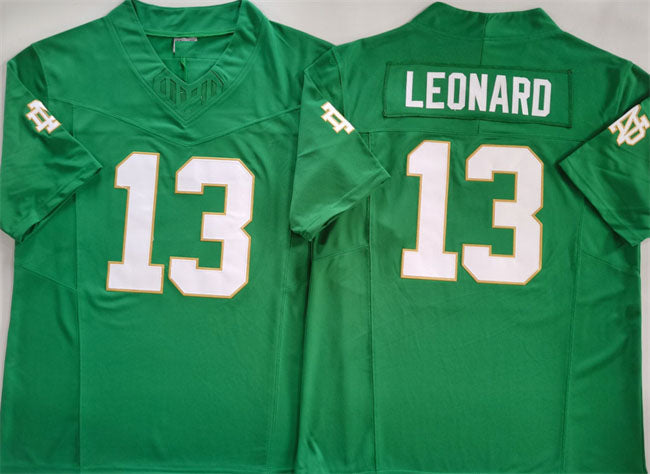 N.Dame Fighting Irish #13 Riley Leonard Green 2024 F.U.S.E. Limited Stitched Football American College Jerseys