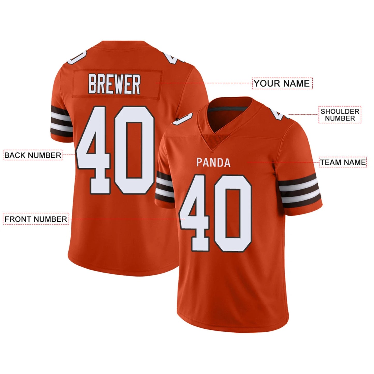 Custom C.Browns Orange Personalized Design Your Own Name and Number for Men Women Youth Footbal Jerseys