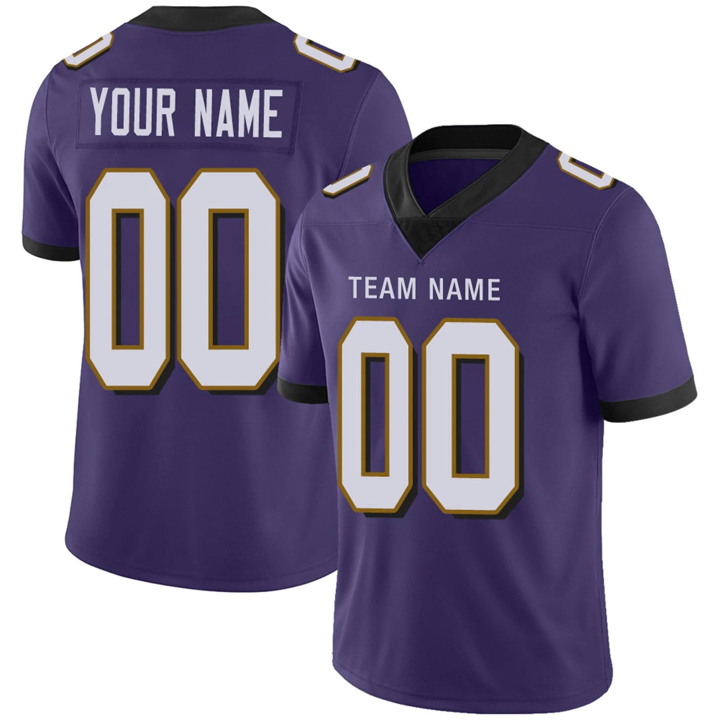 Custom B.Ravens Purple Personalized Design Your Own Name and Number for Men Women Youth Footbal Jerseys
