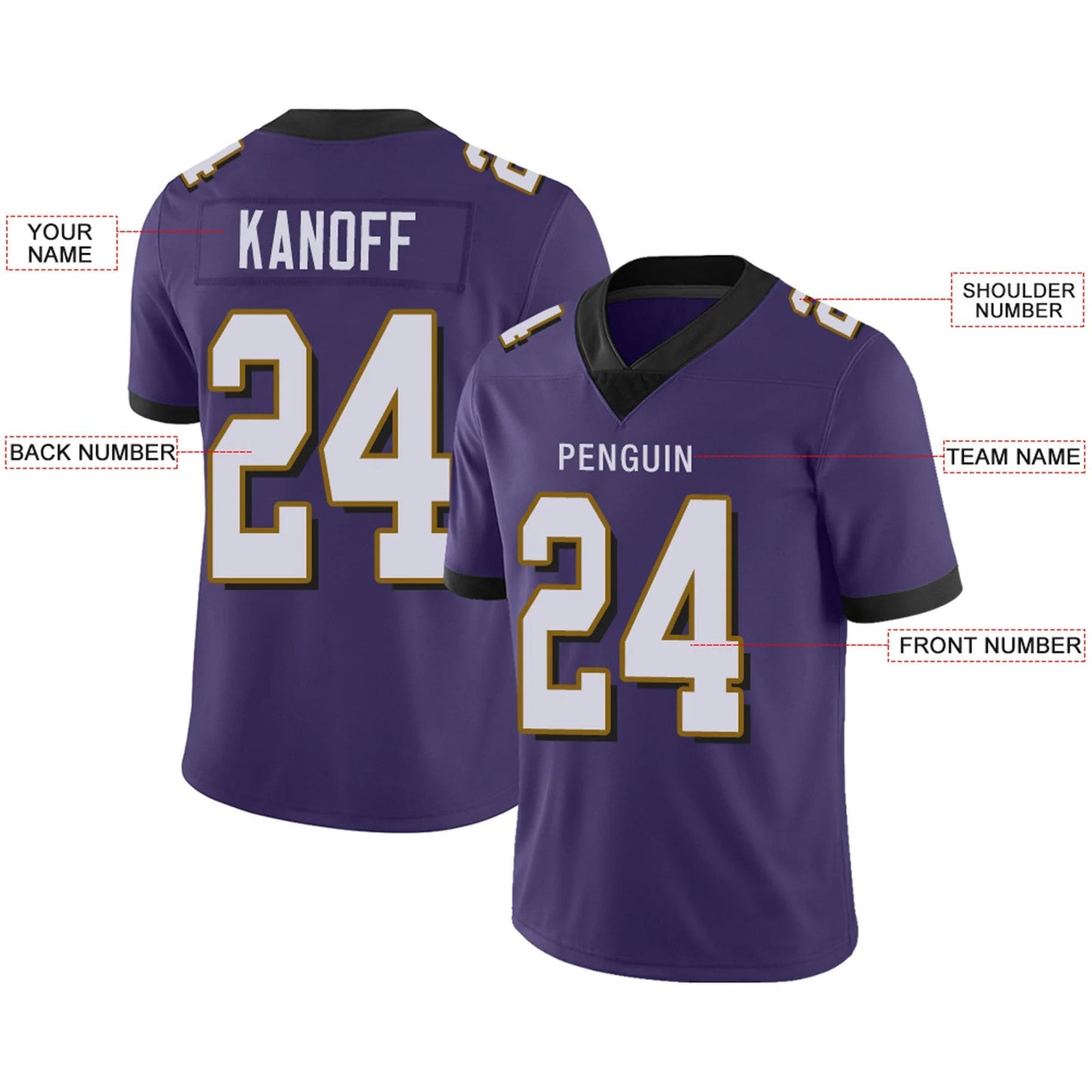Custom B.Ravens Purple Personalized Design Your Own Name and Number for Men Women Youth Footbal Jerseys