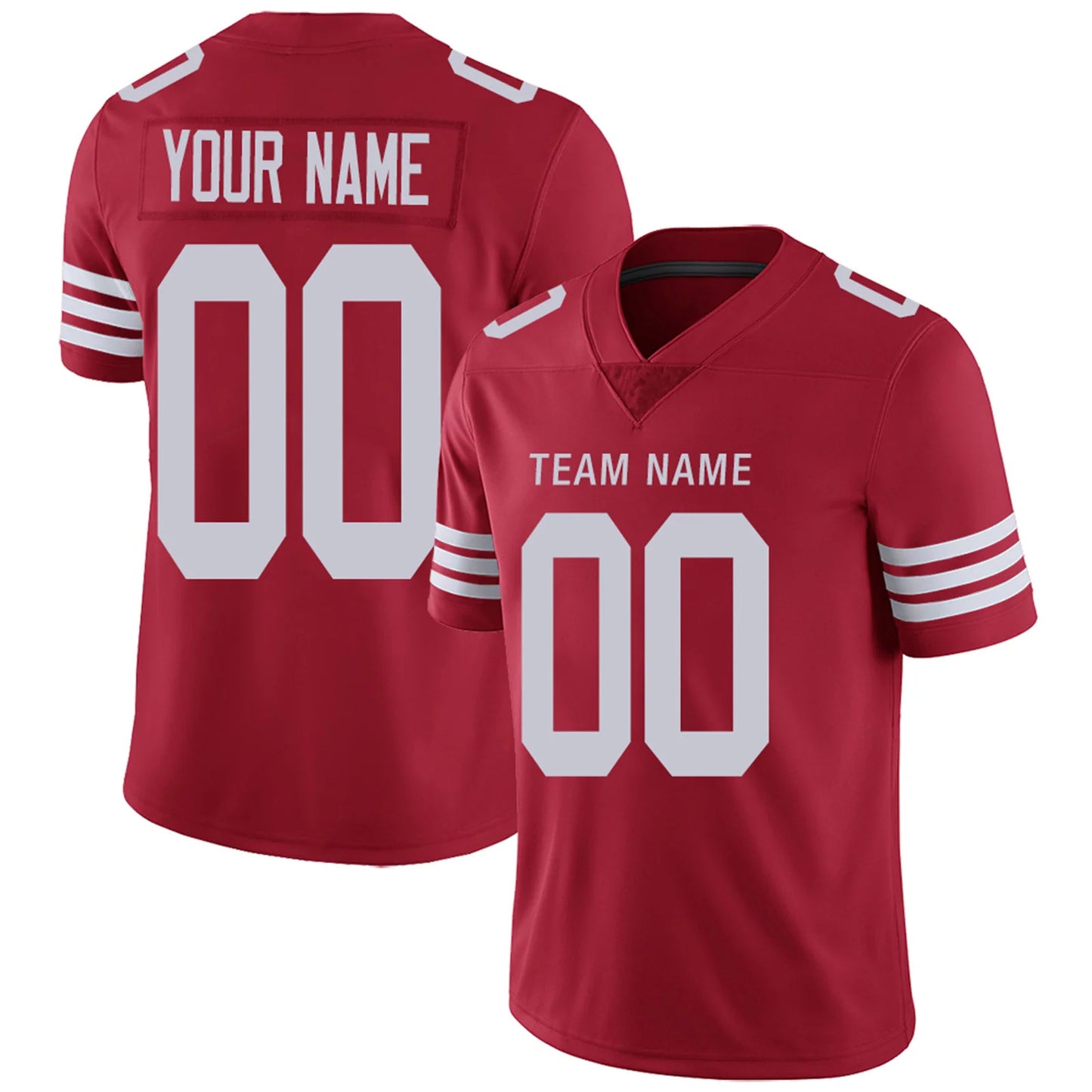 Custom SF.49ers Red Personalized Design Your Own Name and Number for Men Women Youth Footbal Jerseys