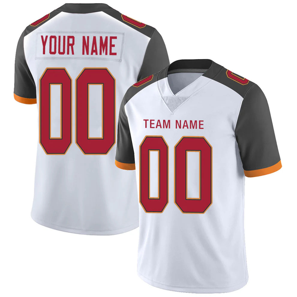 Custom TB.Buccaneers White Personalized Design Your Own Name and Number for Men Women Youth Footbal Jerseys