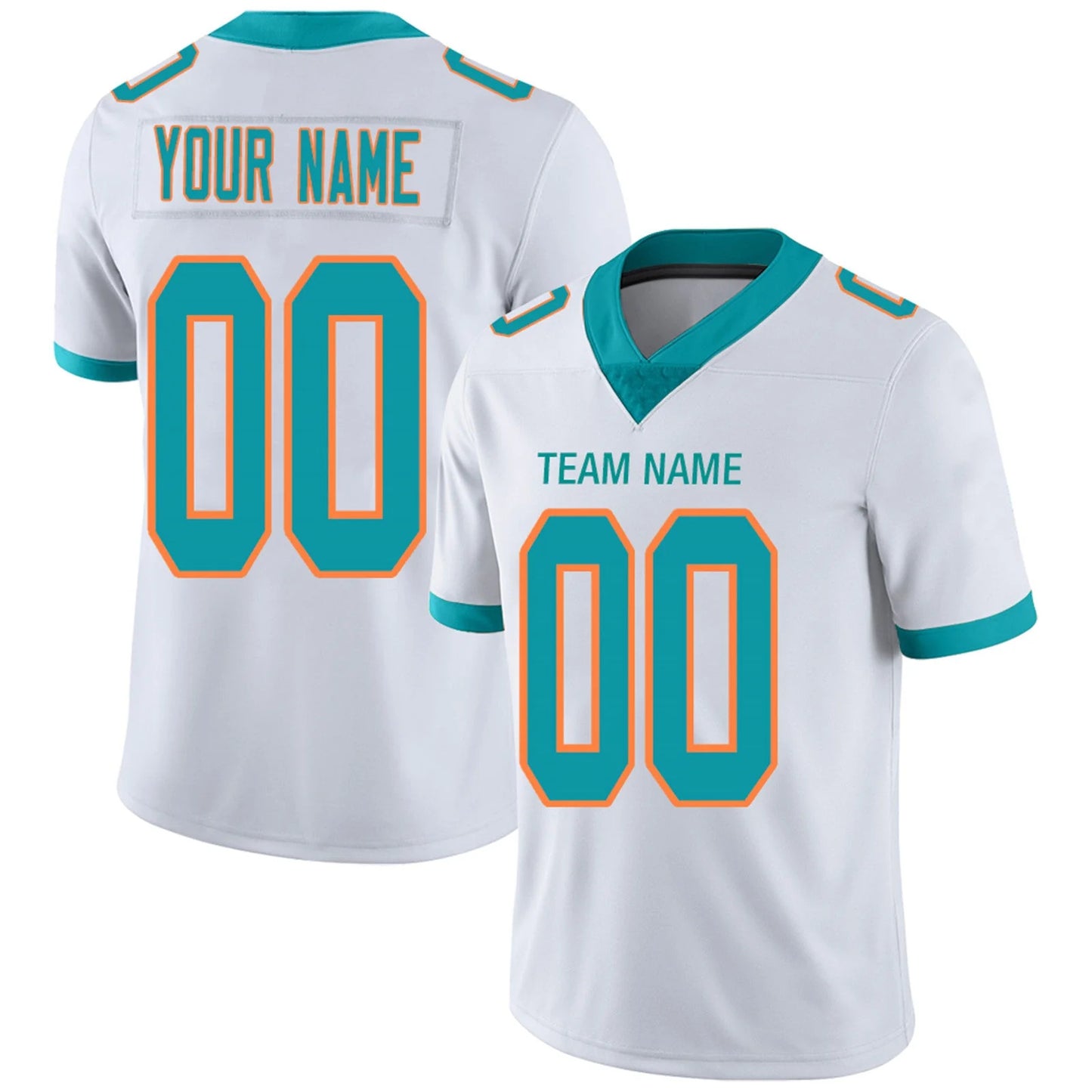 Custom M.Dolphins White Personalized Design Your Own Name and Number for Men Women Youth Footbal Jerseys