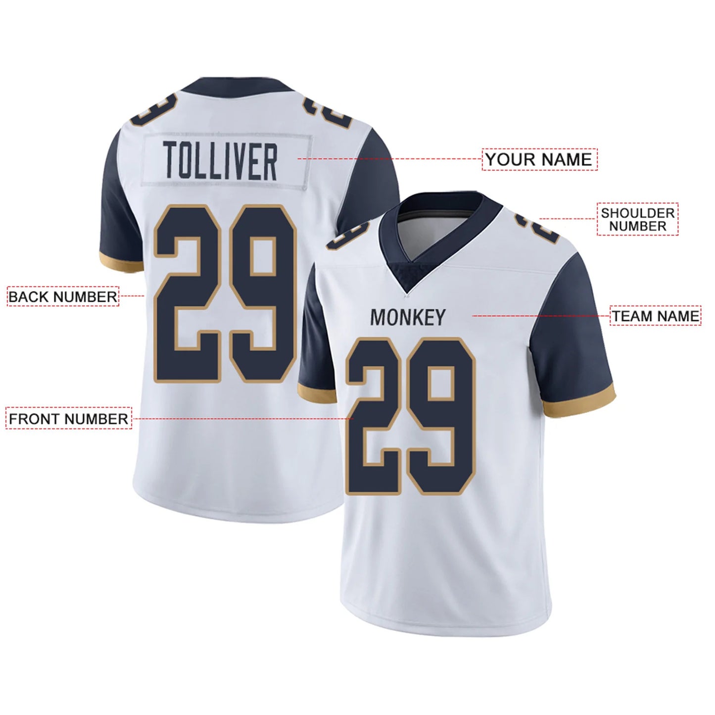 Custom LA.Chargers White Personalized Design Your Own Name and Number for Men Women Youth Footbal Jerseys