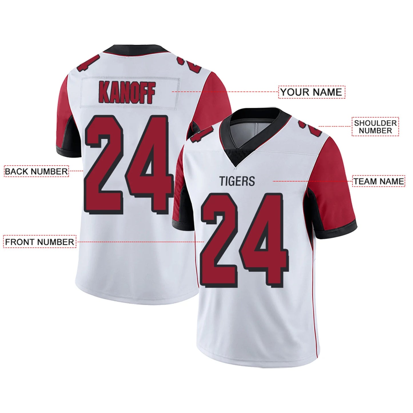 Custom A.Falcons White Personalized Design Your Own Name and Number for Men Women Youth Footbal Jerseys