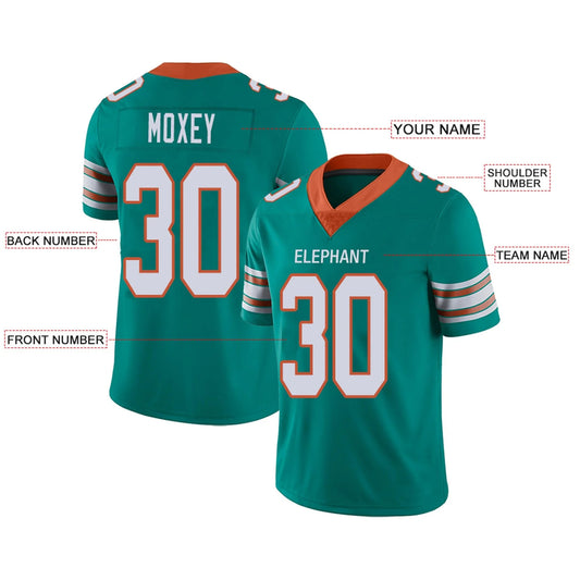 Custom M.Dolphins Aqua Personalized Design Your Own Name and Number for Men Women Youth Footbal Jerseys