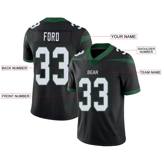 Custom NY.Jets Balck Personalized Design Your Own Name and Number for Men Women Youth Footbal Jerseys