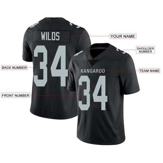Custom LV.Raiders Black Personalized Design Your Own Name and Number for Men Women Youth Footbal Jerseys