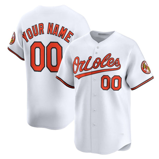 Custom B.Orioles Home Limited Jersey – White Stitched Basebal Jersey