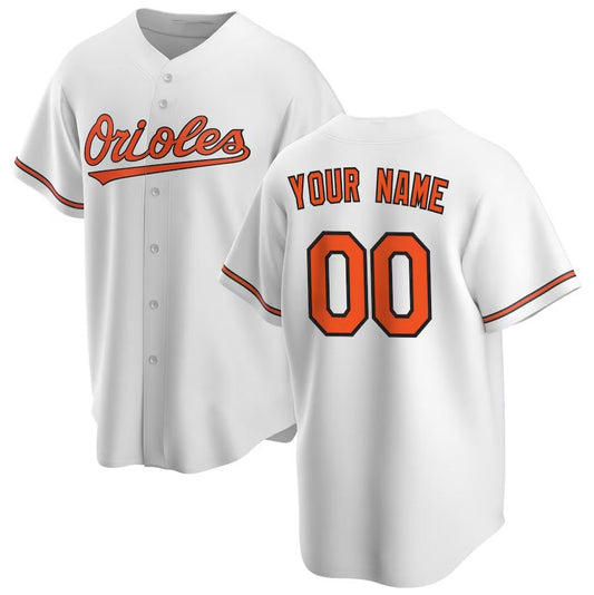 Custom B.Orioles Home Replica Jersey - White Stitched Basebal Jersey