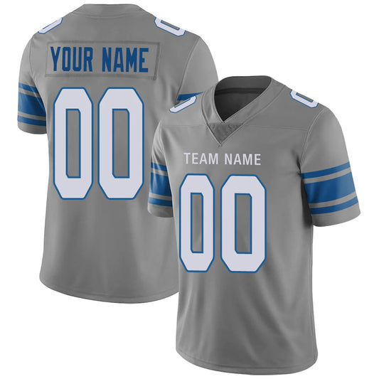 Custom D.Lions Gray Personalized Design Your Own Name and Number for Men Women Youth Footbal Jerseys