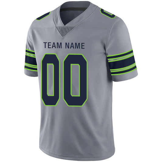 Custom S.Seahawks Gray Personalized Design Your Own Name and Number for Men Women Youth Footbal Jerseys