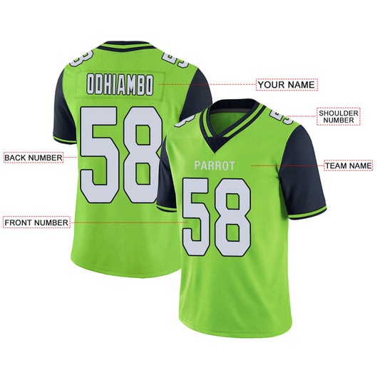 Custom S.Seahawks Green Personalized Design Your Own Name and Number for Men Women Youth Footbal Jerseys