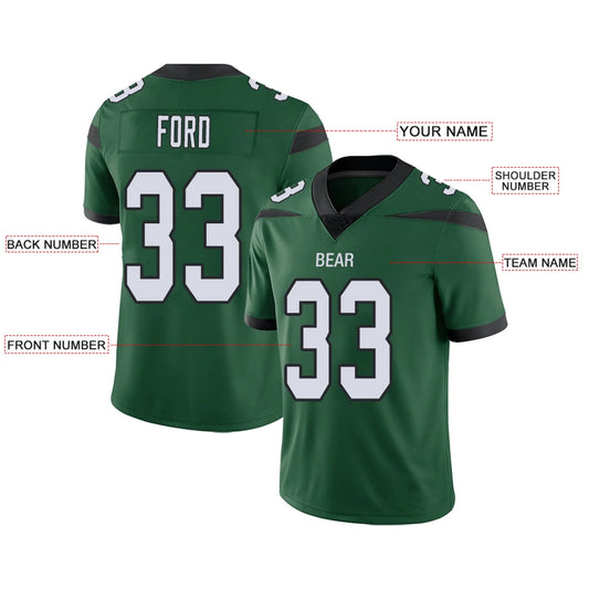 Custom NY.Jets Green Personalized Design Your Own Name and Number for Men Women Youth Footbal Jerseys