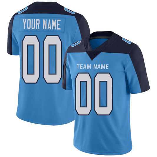 Custom T.Titans Light Blue Personalized Design Your Own Name and Number for Men Women Youth Footbal Jerseys