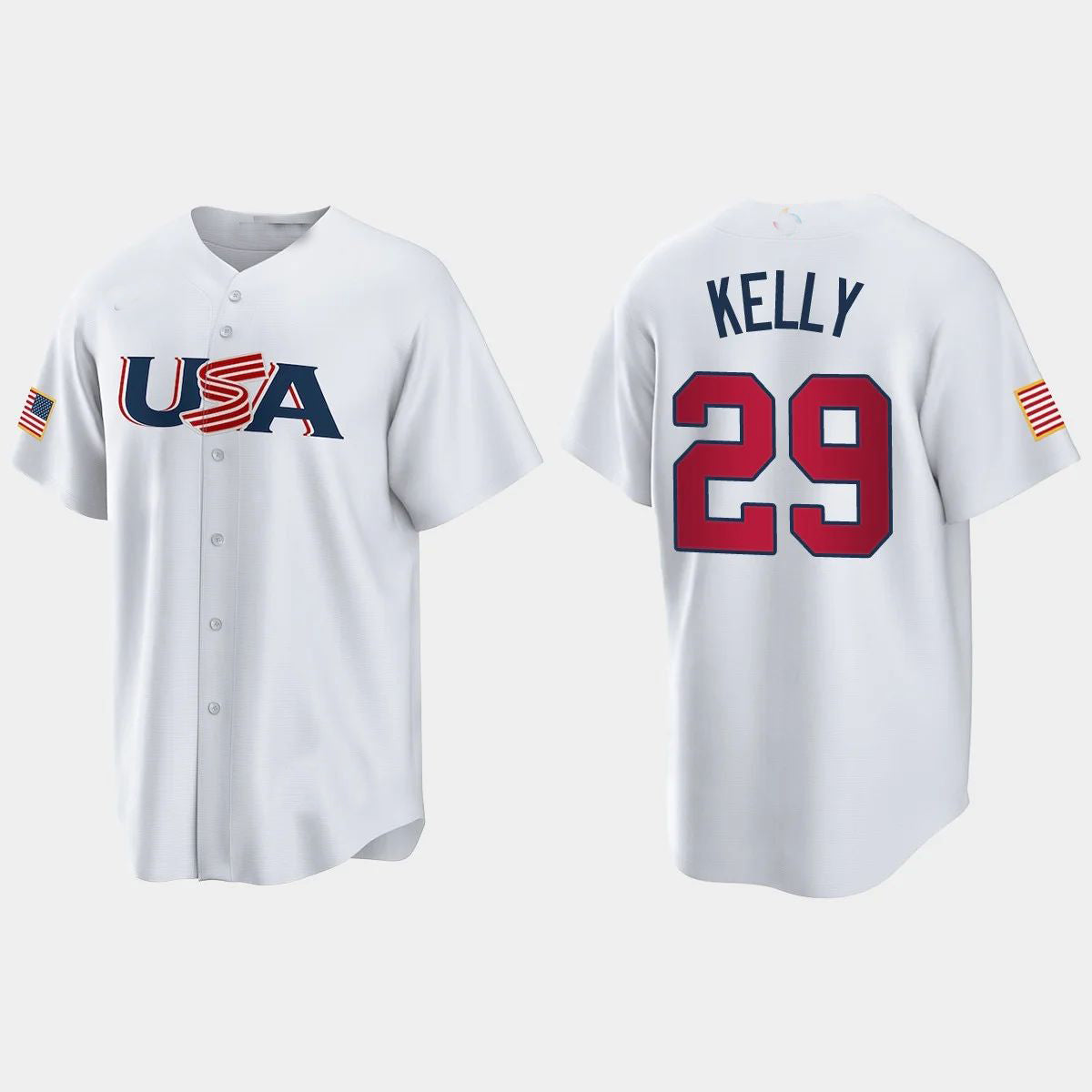 #29 MERRILL KELLY ARIZONA DIAMONDBACKS 2023 WORLD BASEBALL CLASSIC USA REPLICA JERSEY ?¡ìC WHITE Stitches Baseball Jerseys