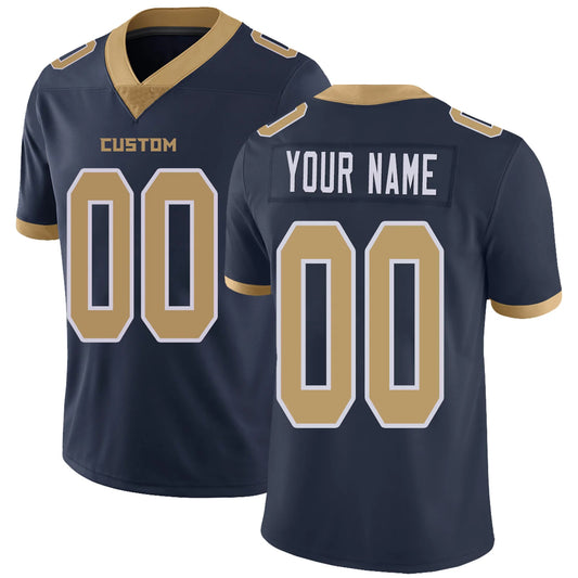 Custom LA.Rams Navy Personalized Design Your Own Name and Number for Men Women Youth Footbal Jerseys