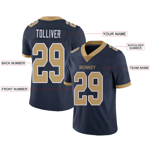Custom LA.Chargers Navy Personalized Design Your Own Name and Number for Men Women Youth Footbal Jerseys