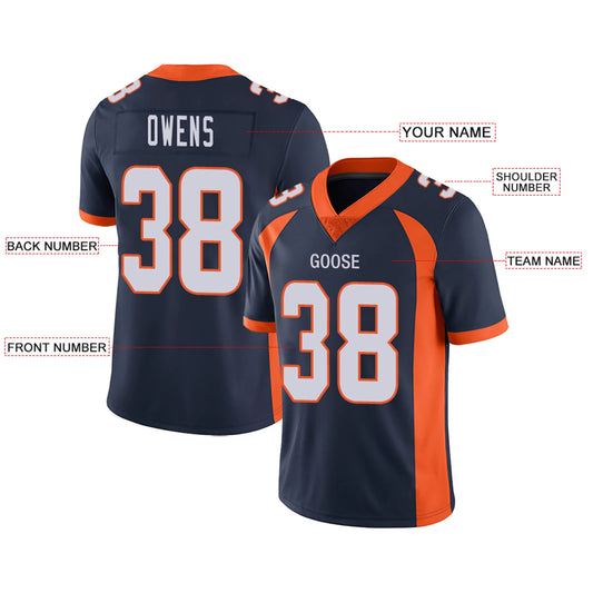Custom D.Broncos Navy Personalized Design Your Own Name and Number for Men Women Youth Footbal Jerseys