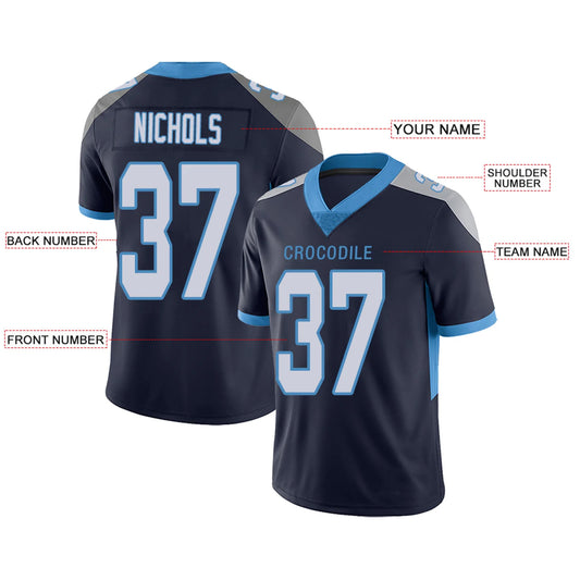 Custom T.Titans Navy Personalized Design Your Own Name and Number for Men Women Youth Footbal Jerseys