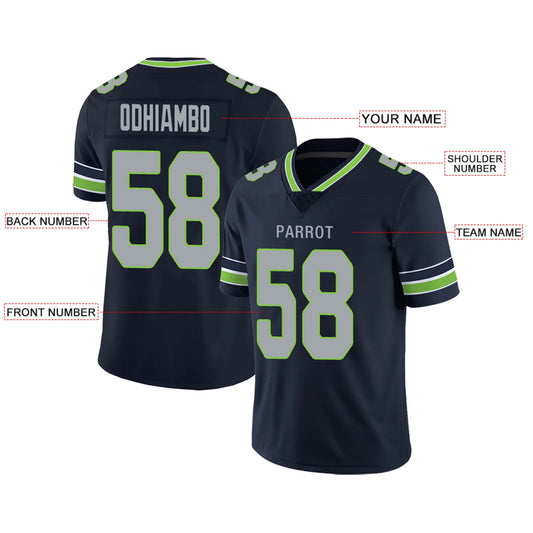 Custom S.Seahawks Navy Personalized Design Your Own Name and Number for Men Women Youth Footbal Jerseys
