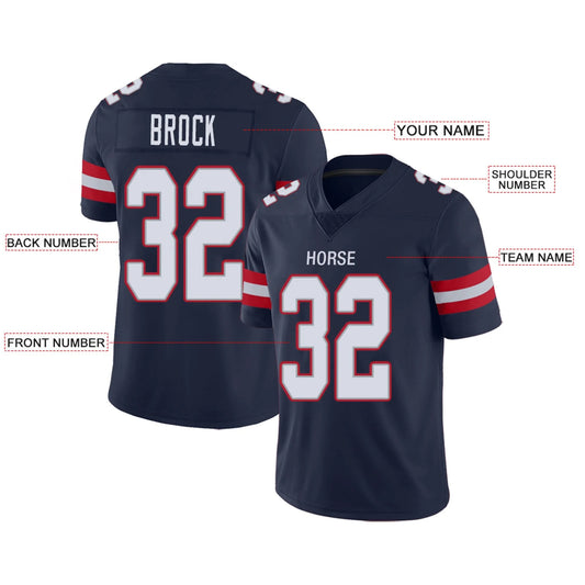 Custom NE.Patriots Navy Personalized Design Your Own Name and Number for Men Women Youth Footbal Jerseys