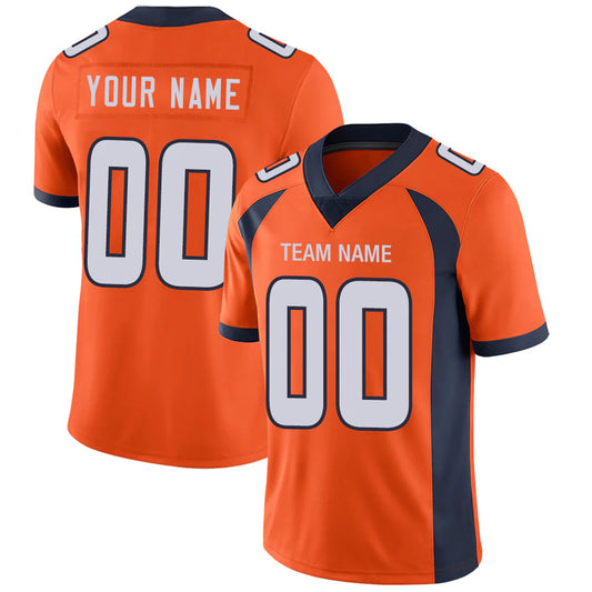 Custom D.Broncos Orange Personalized Design Your Own Name and Number for Men Women Youth Footbal Jerseys