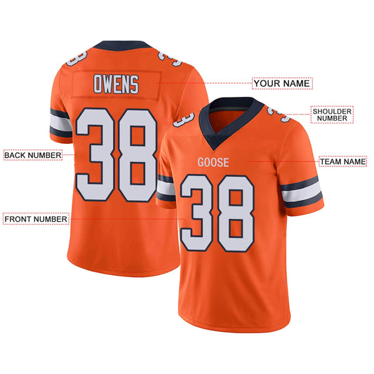 Custom D.Broncos Orange Personalized Design Your Own Name and Number for Men Women Youth Footbal Jerseys