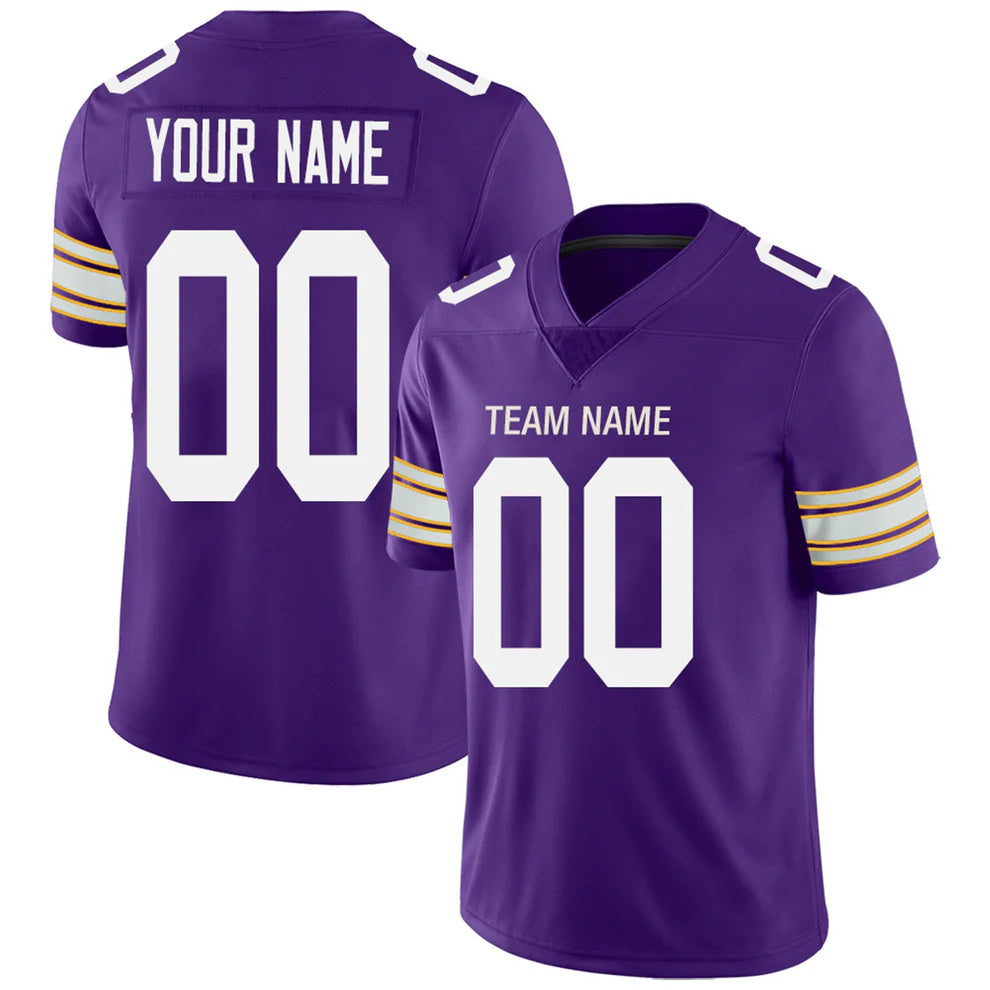 Custom MN.Vikings Purple Personalized Design Your Own Name and Number for Men Women Youth Footbal Jerseys