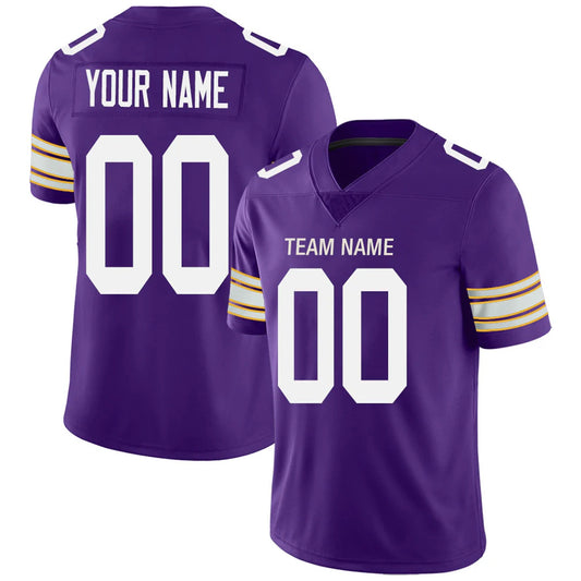 Custom MN.Vikings Purple Personalized Design Your Own Name and Number for Men Women Youth Footbal Jerseys