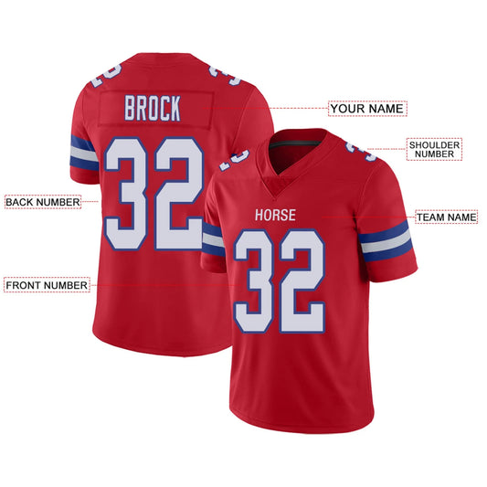 Custom NE.Patriots Red Personalized Design Your Own Name and Number for Men Women Youth Footbal Jerseys