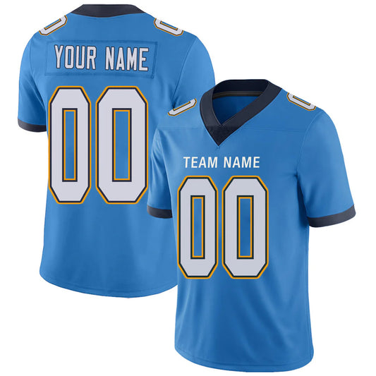 Custom LA.Chargers Royal Personalized Design Your Own Name and Number for Men Women Youth Footbal Jerseys