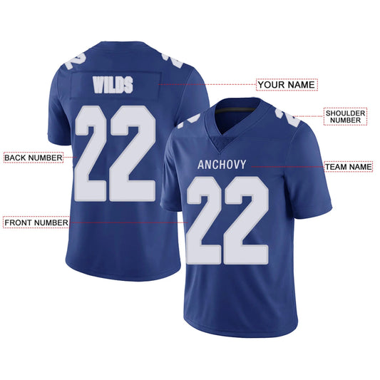 Custom NY.Giants Royal Personalized Design Your Own Name and Number for Men Women Youth Footbal Jerseys