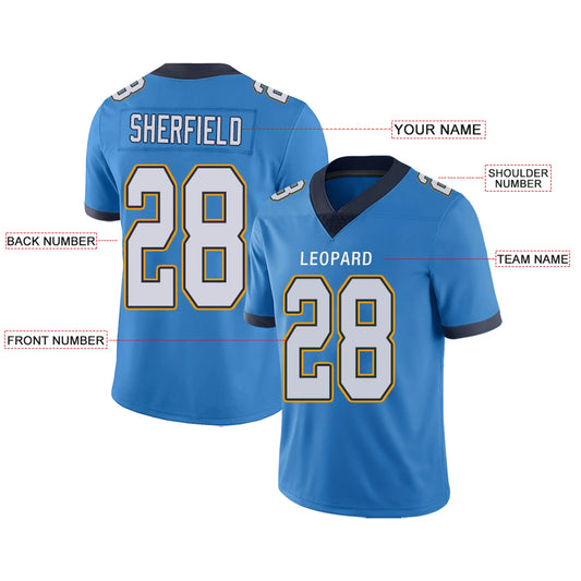 Custom LA.Chargers Royal Personalized Design Your Own Name and Number for Men Women Youth Footbal Jerseys