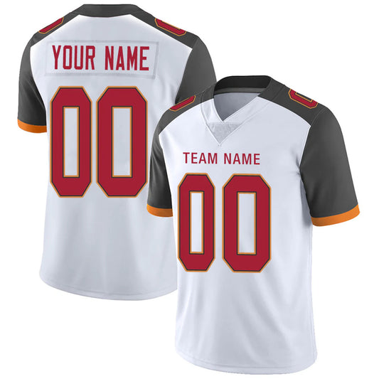 Custom TB.Buccaneers White Personalized Design Your Own Name and Number for Men Women Youth Footbal Jerseys