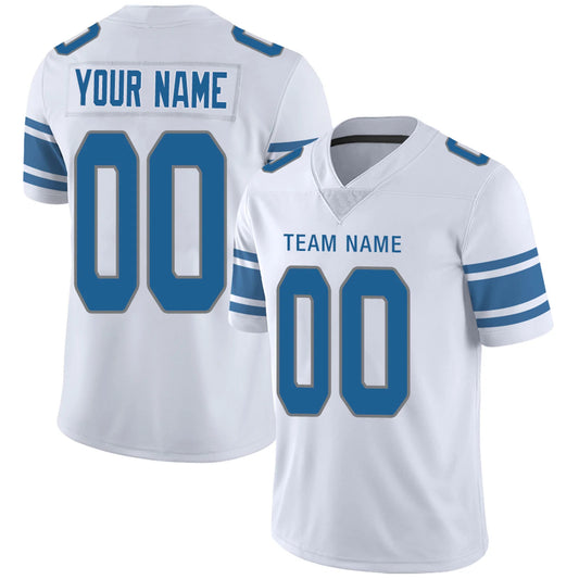 Custom D.Lions White Personalized Design Your Own Name and Number for Men Women Youth Footbal Jerseys