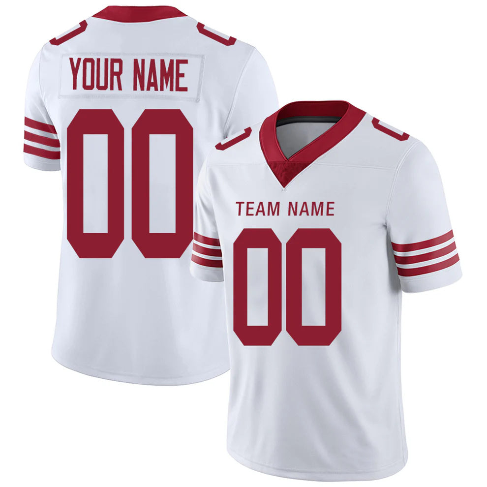 Custom SF.49ers White Personalized Design Your Own Name and Number for Men Women Youth Footbal Jerseys