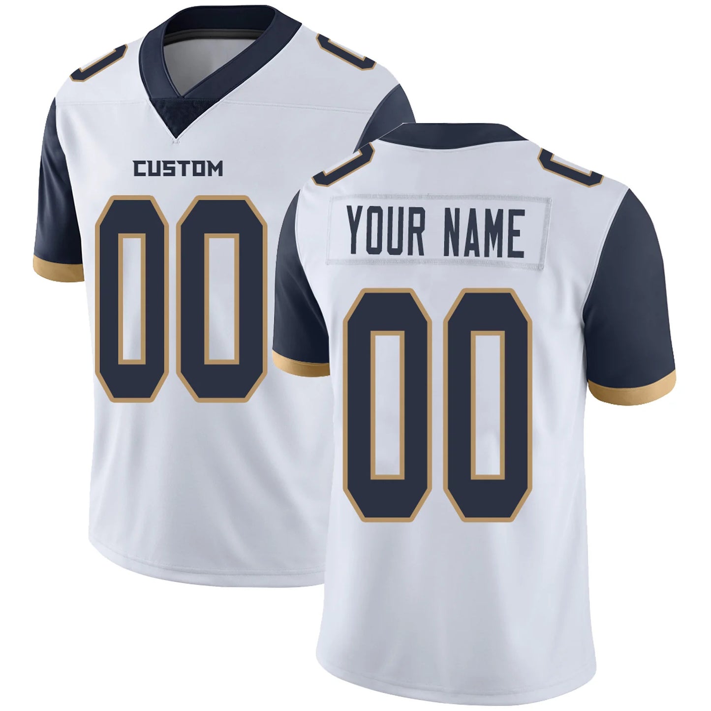 Custom LA.Rams White Personalized Design Your Own Name and Number for Men Women Youth Footbal Jerseys