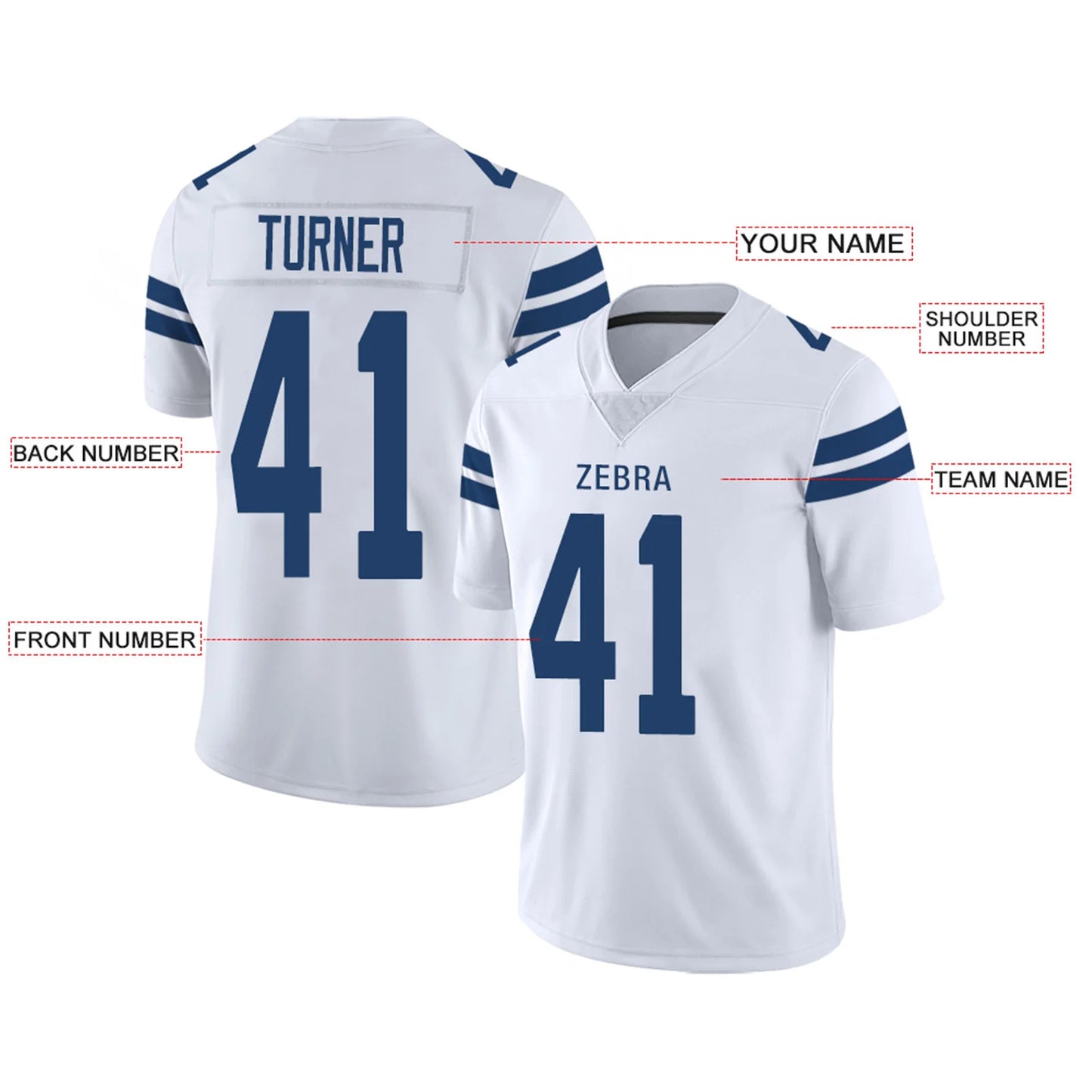 Custom IN.Colts White Personalized Design Your Own Name and Number for Men Women Youth Footbal Jerseys