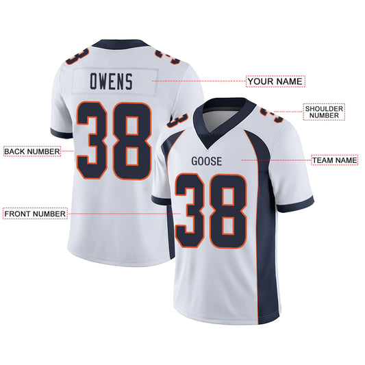 Custom D.Broncos White Personalized Design Your Own Name and Number for Men Women Youth Footbal Jerseys