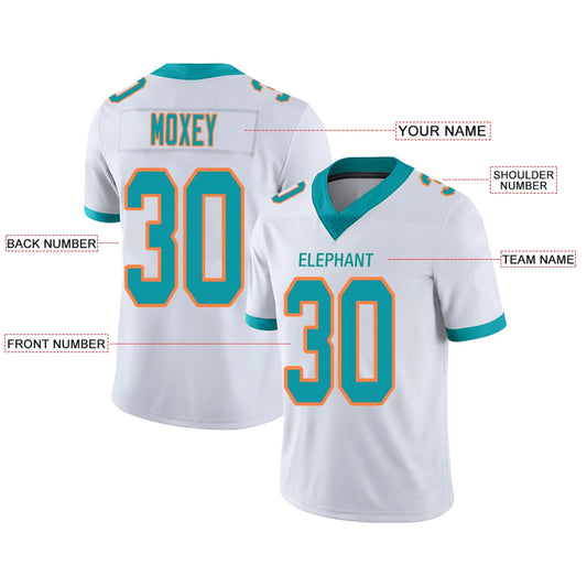 Custom M.Dolphins White Personalized Design Your Own Name and Number for Men Women Youth Footbal Jerseys