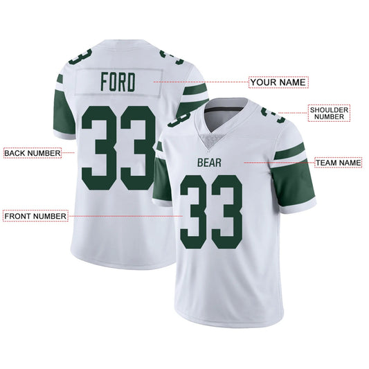 Custom NY.Jets White Personalized Design Your Own Name and Number for Men Women Youth Footbal Jerseys