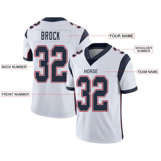Custom NE.Patriots White Personalized Design Your Own Name and Number for Men Women Youth Footbal Jerseys